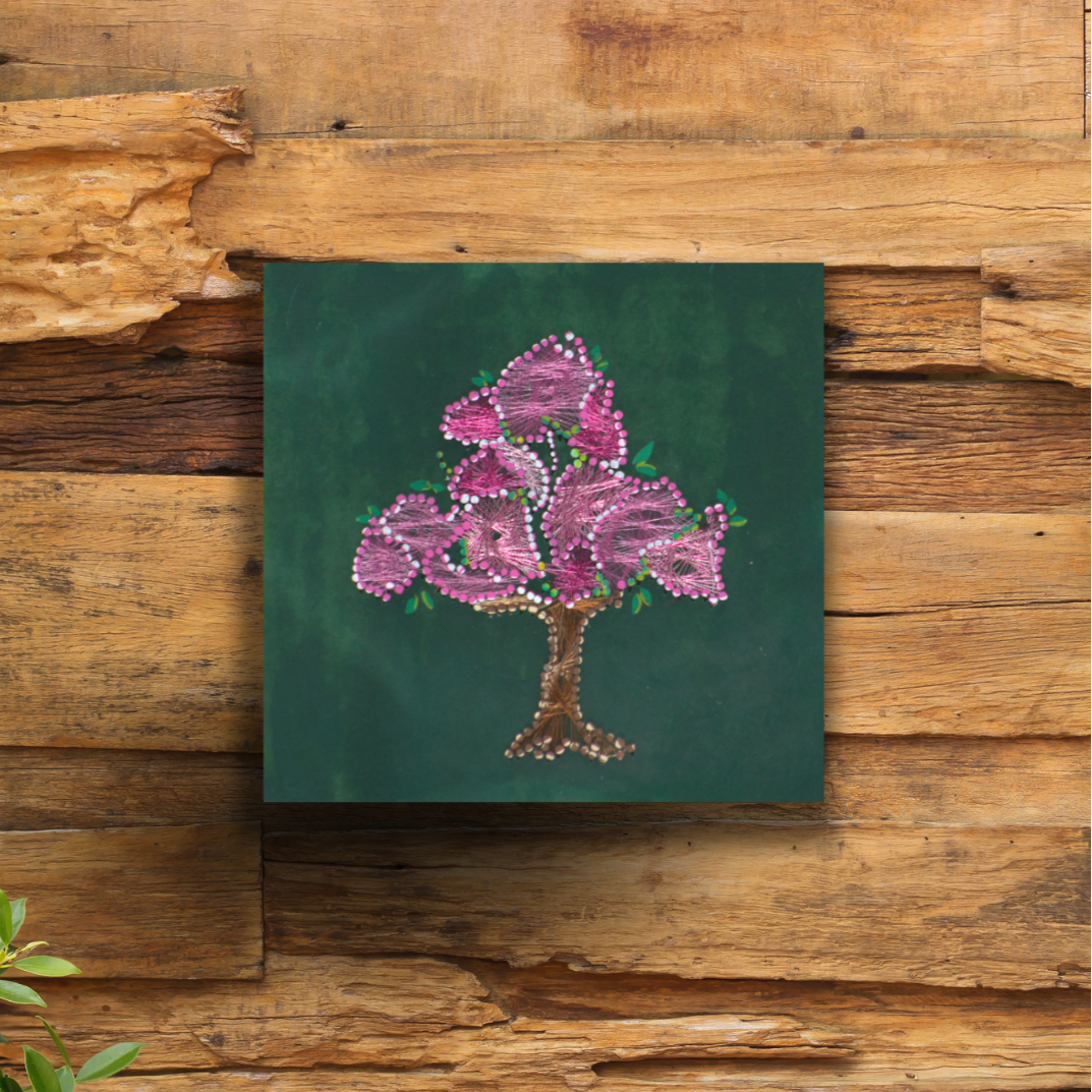 Cherry Blossom Dream String Art in Display