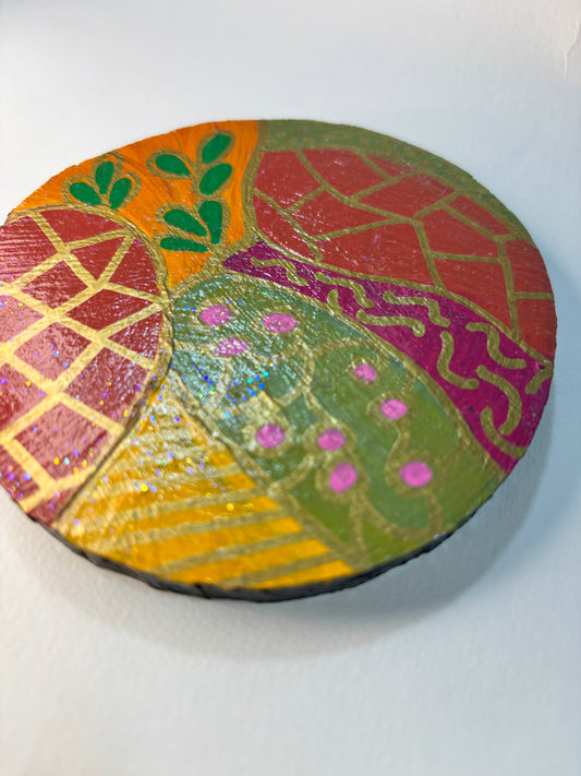 Colorful Boho- Mini Abstract Art Diskette