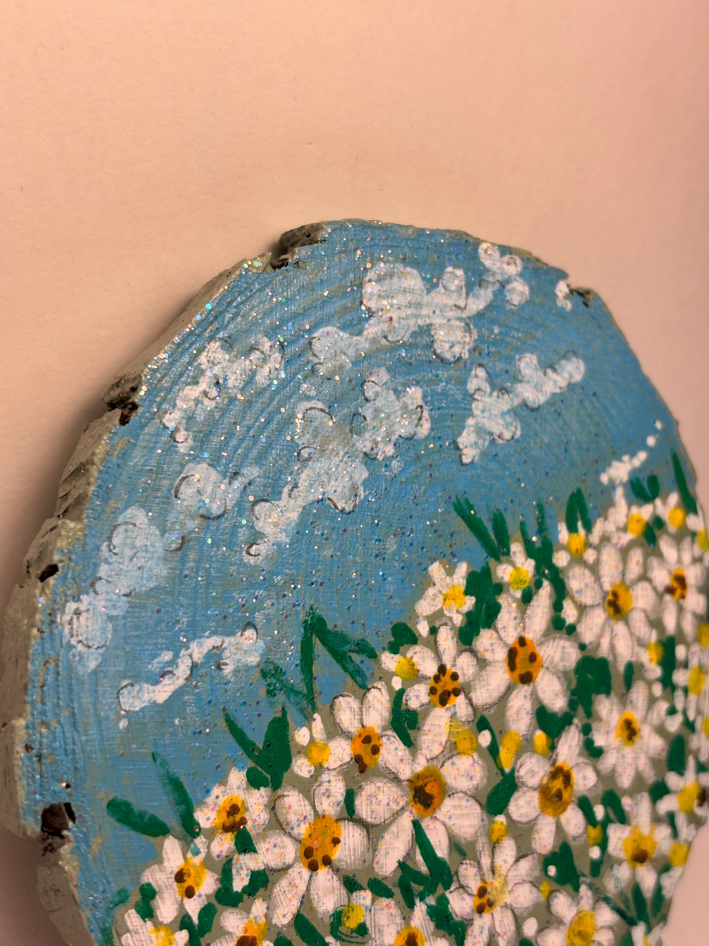 Daisy Whims Wood Diskette- Painted Mini Art