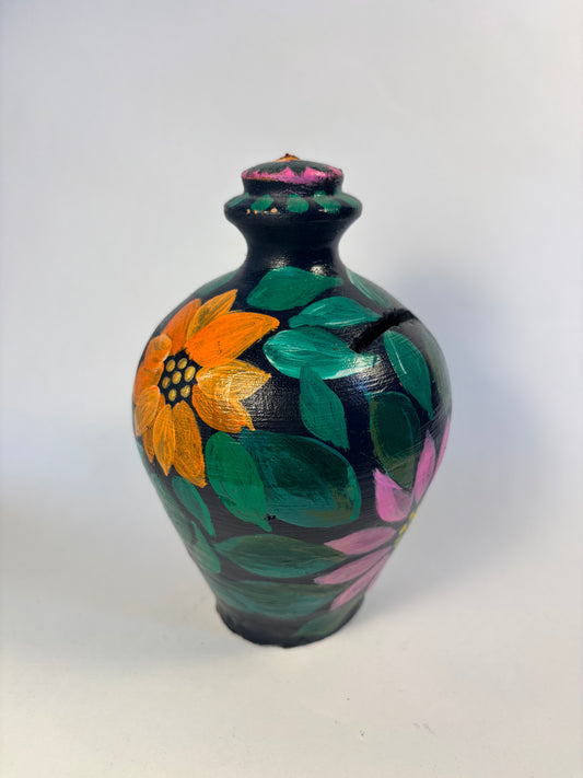Floral Rhapsody Large Handpainted Piggy Bank