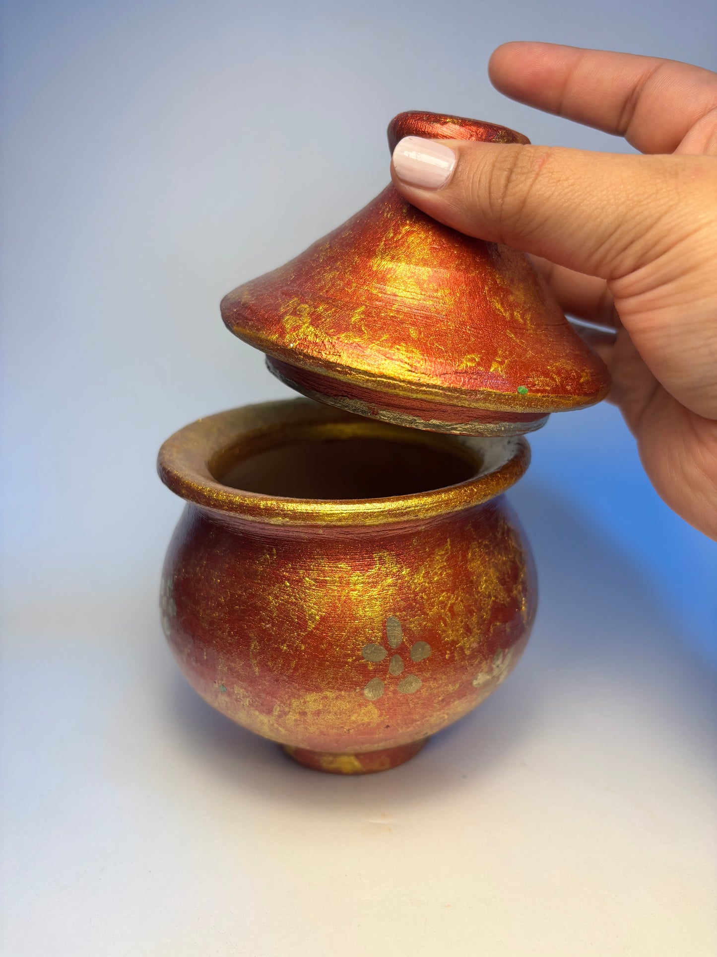 Handpainted Round Clay Pots