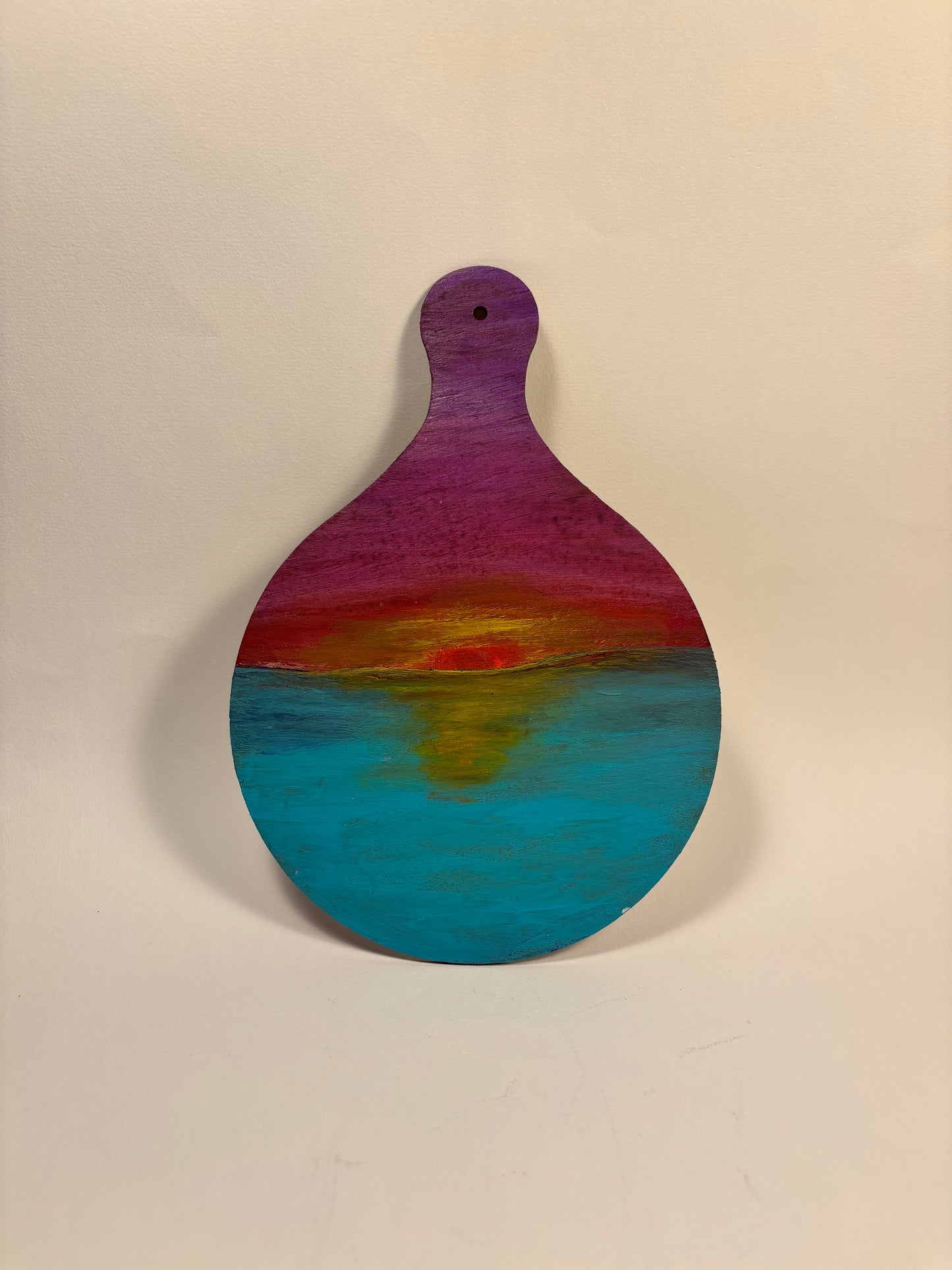 Vivid Sunset- Handpainted Paddle Wall Art