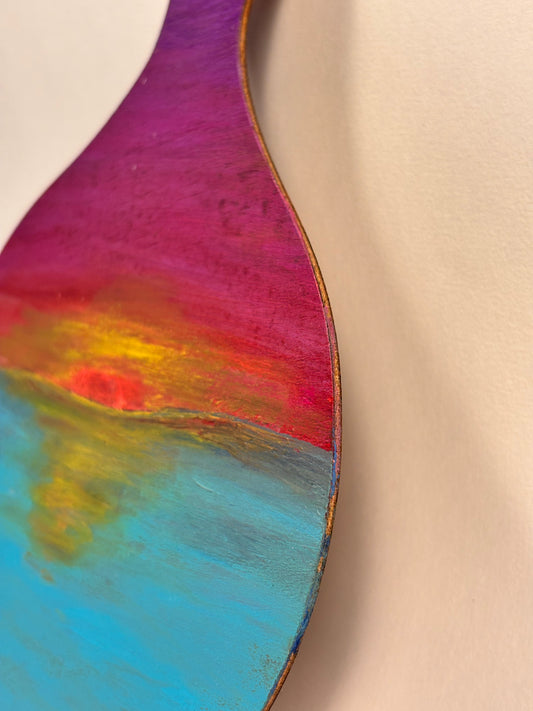 Vivid Sunset- Handpainted Paddle Wall Art