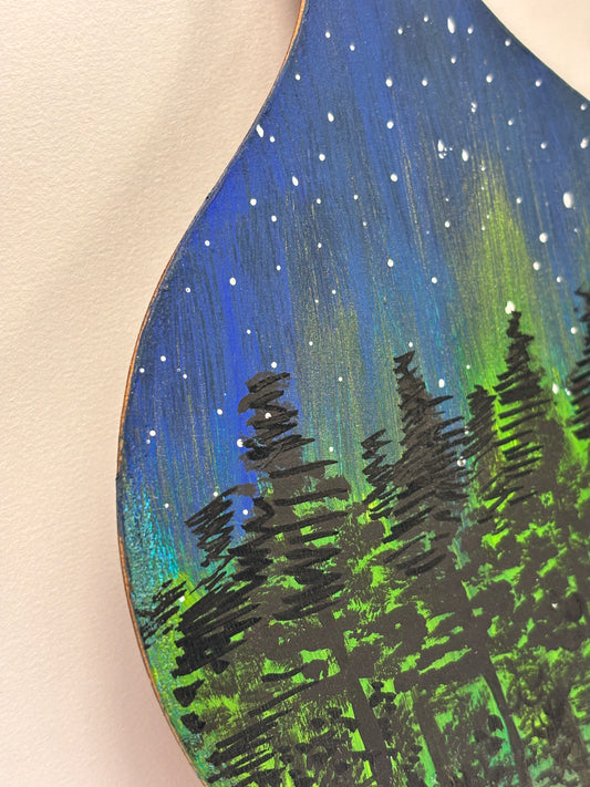 Aurora Flare- Handpainted Paddle Wall Art