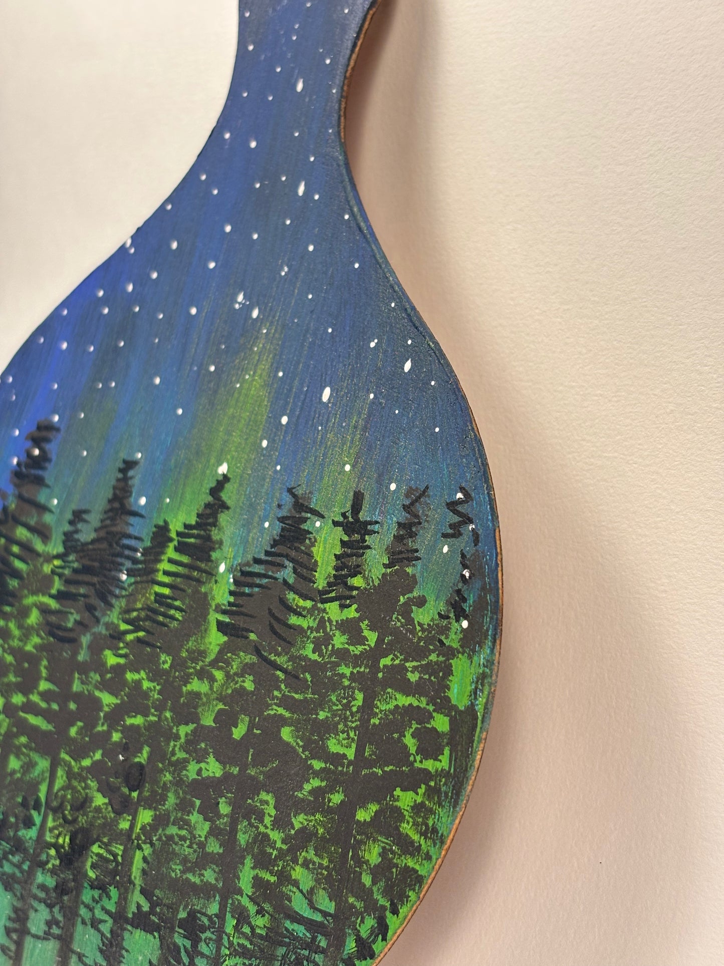 Aurora Flare- Handpainted Paddle Wall Art