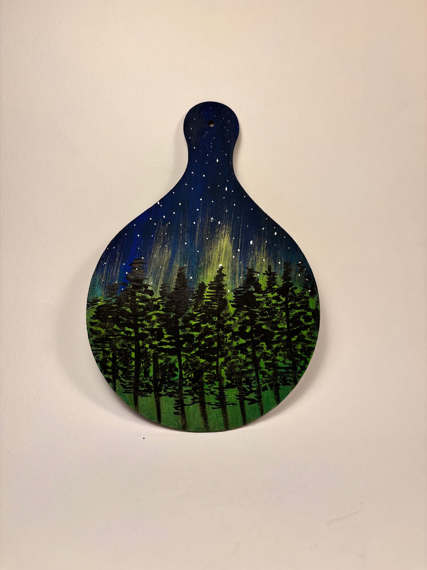 Aurora Flare- Handpainted Paddle Wall Art