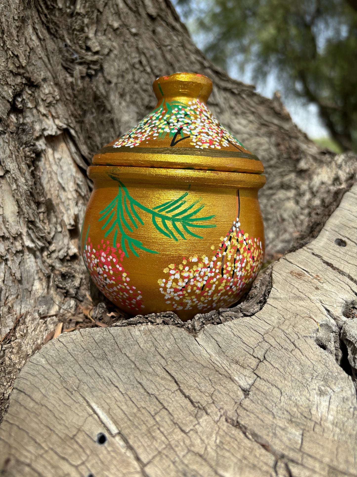 Handpainted Round Clay Pots