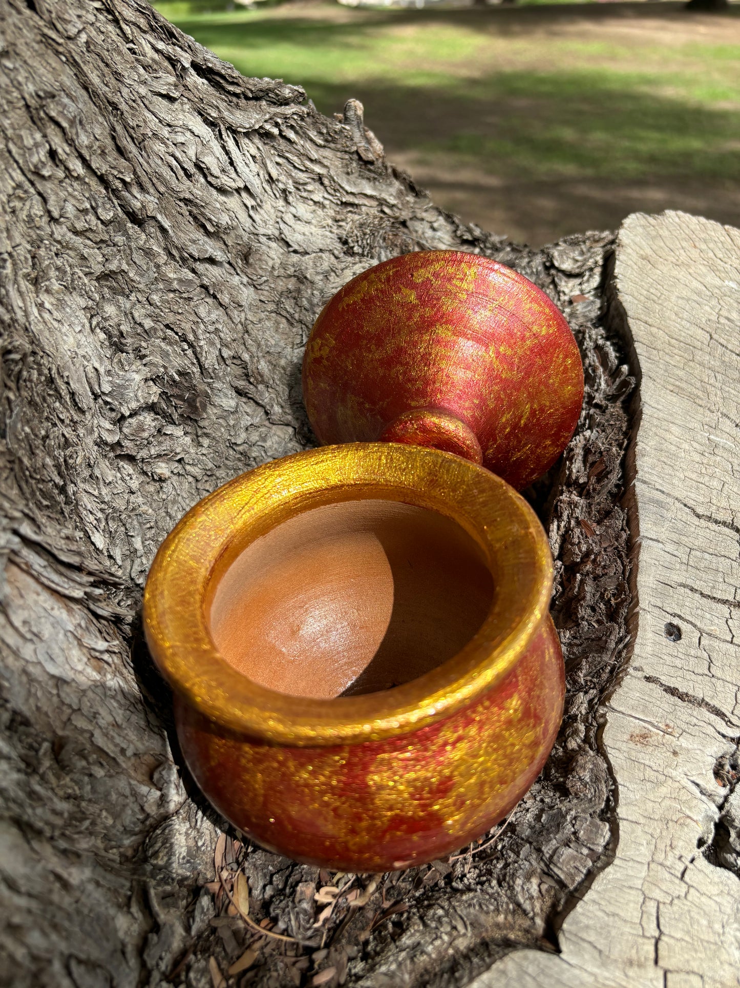 Handpainted Round Clay Pots